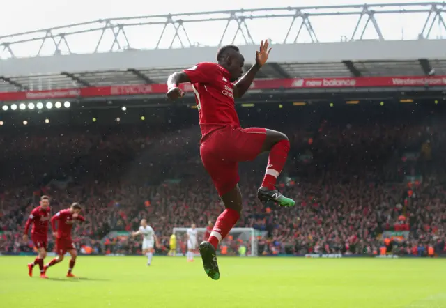 Sadio Mane celebrates