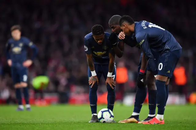 Fred, Paul Pogba and Marcus Rashford