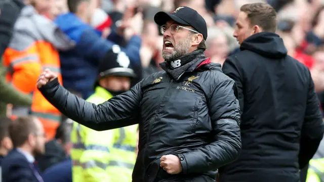 Jurgen Klopp reacts to the opener