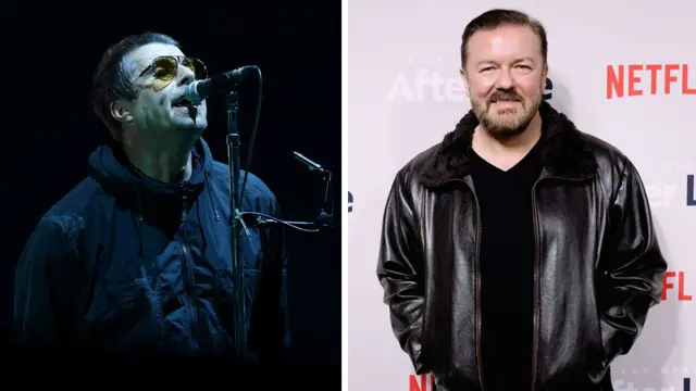 Liam Gallagher and Ricky Gervais