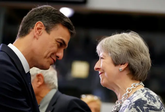 Pedro Sanchez and Theresa May