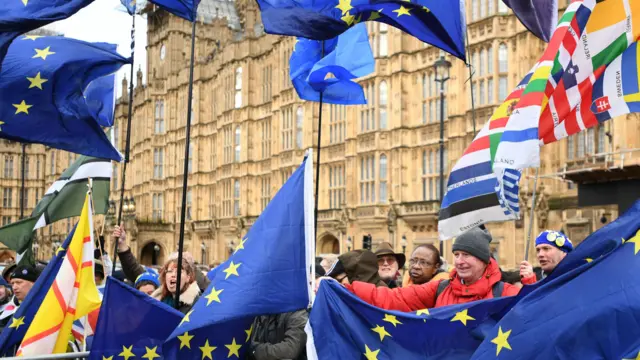 Protesters outside Parliament