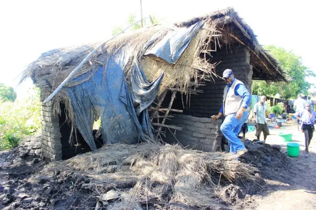 One of the homes destroyed in the floods