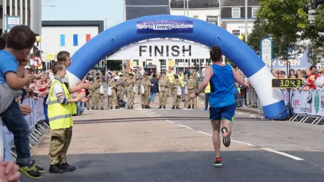 Finish line at a previous Hull marathon