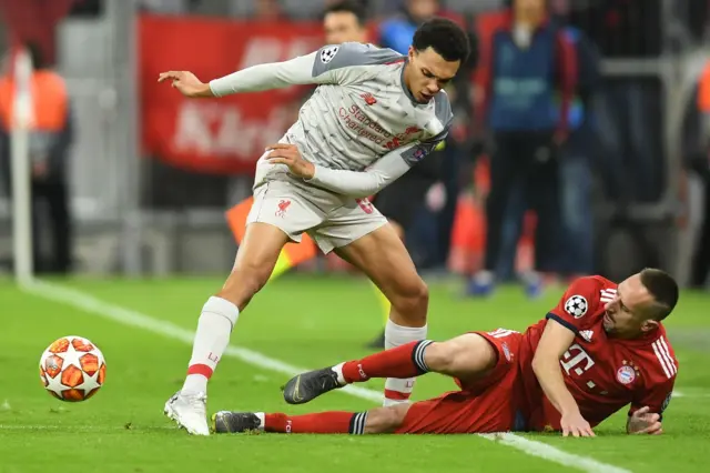 Trent Alexander-Arnold and Frank Ribery