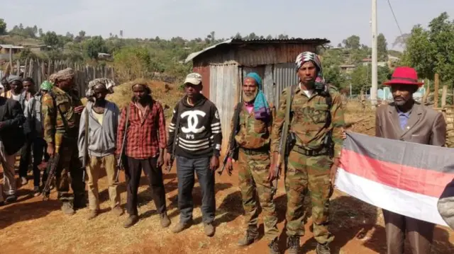 Ex-fighters at a camp