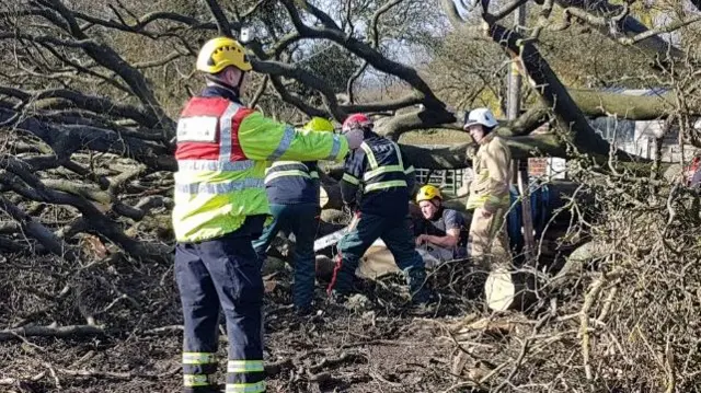 Fire crews at work