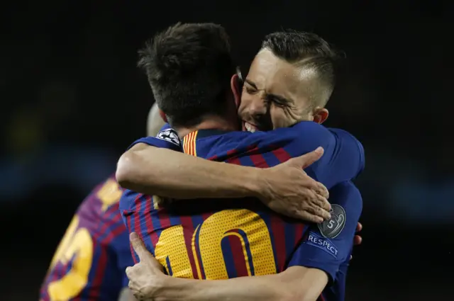 Lionel Messi and Jordi Alba