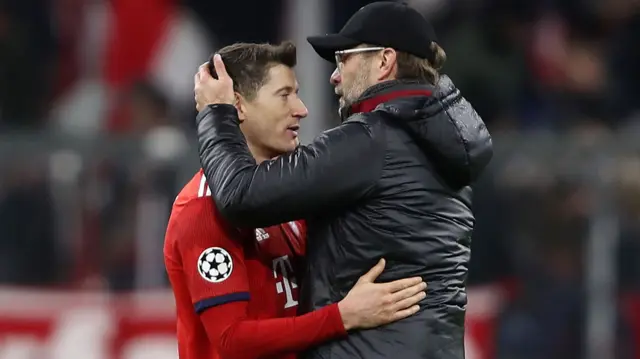 Robert Lewandowski and Jurgen Klopp