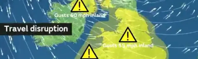 Wind warning map