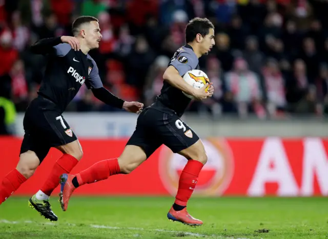 Wissam Ben Yedder celebrates