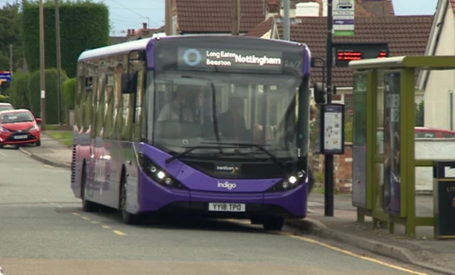 Trent Barton bus in heading to Long Eaton