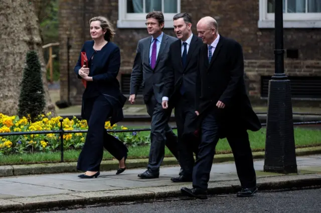 Work and Pensions Secretary Amber Rudd, Business Secretary Greg Clark, Lord Chancellor David Gauke and Transport Secretary Chris Grayling