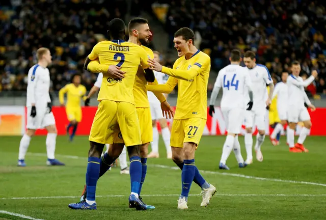 Chelsea players celebrate