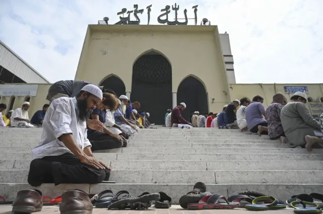 Bangladeshi Muslims offer Friday prayers