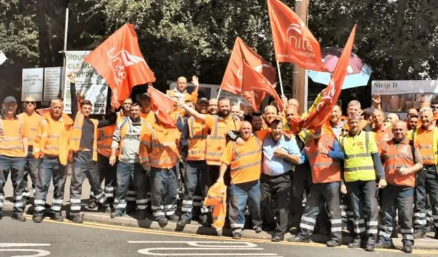 Striking bin workers