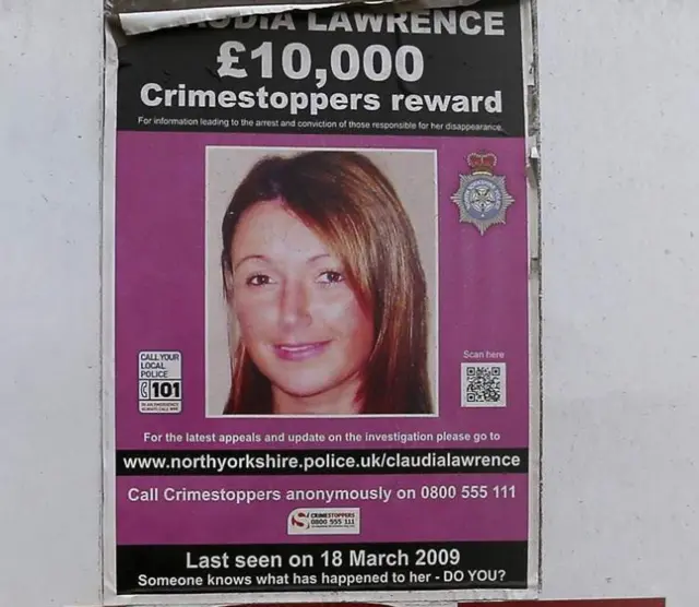 Claudia missing poster on police van