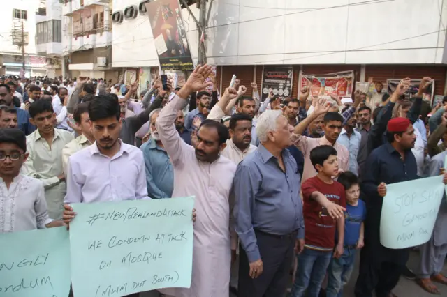 Protesters in Karachi, Pakistan