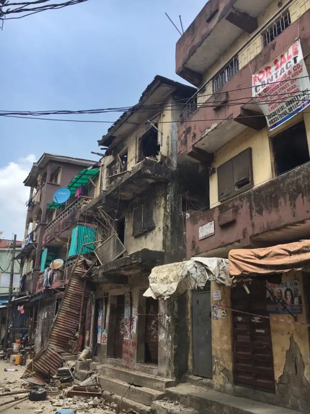 Lagos Island demolition site