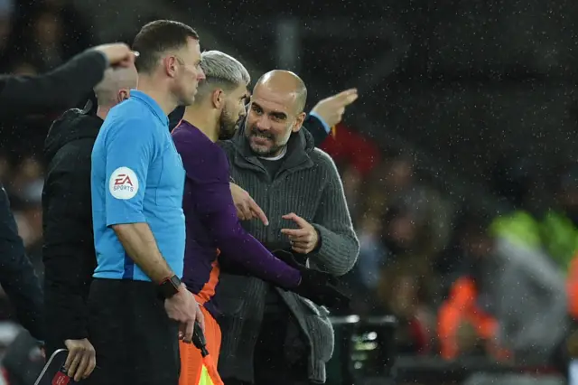 Sergio Aguero and Pep Guardiola