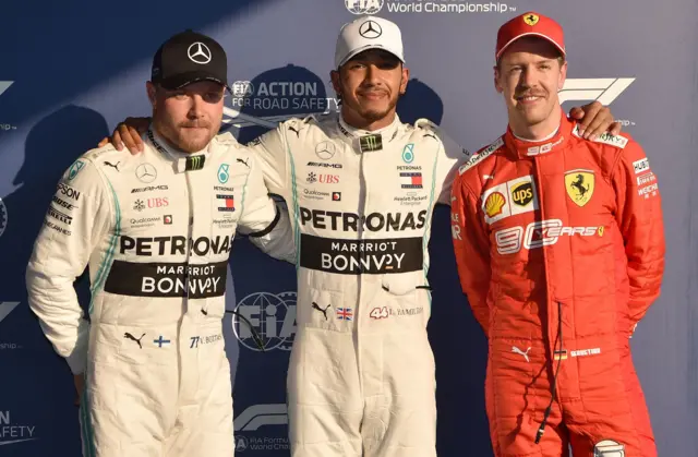 Bottas, Hamilton, Vettel