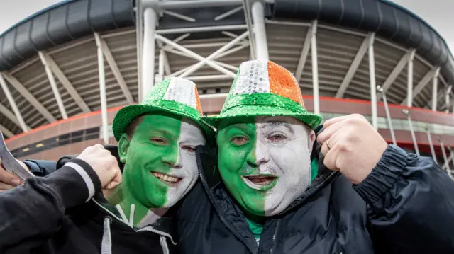 Ireland fans Gary Morgan and John Twomey