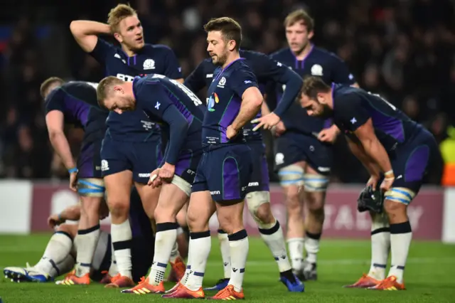 Scotland players dejected