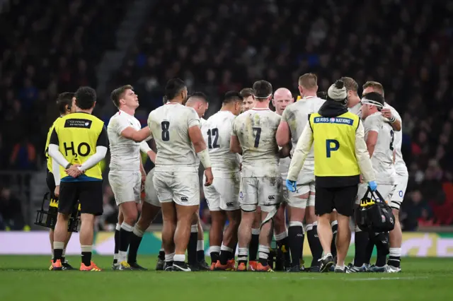 Owen Farrell and his England teammates