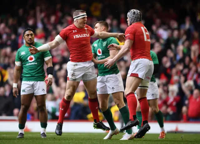 Hadleigh Parkes celebrates