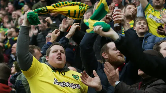 Norwich fans celebrate