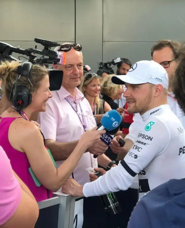 Jennie Gow and Valtteri Bottas