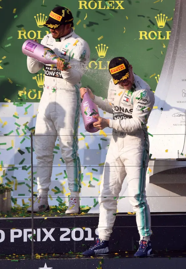 hamilton bottas podium