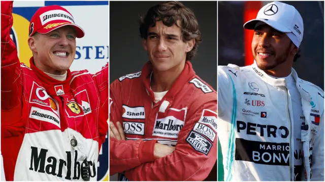 Michael Schumacher, Ayrton Senna and Lewis Hamilton