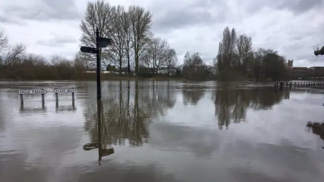 Flooding around the River Severn in Worcester