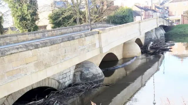 Debris around the bridge