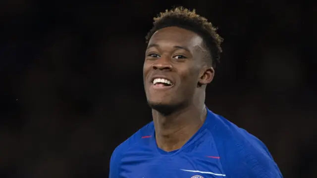 Callum Hudson-Odoi in his Chelsea strip