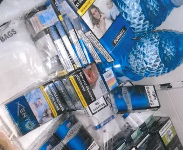 Some of the 20,540 illegal cigarettes seized from the Transilvania shop in Merridale Street West, Graiseley