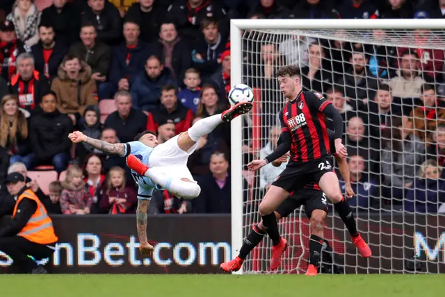 Nicolas Otamendi shoots