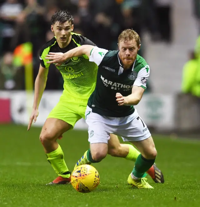 Daryl Horgan has been lively in the Hibs midfield