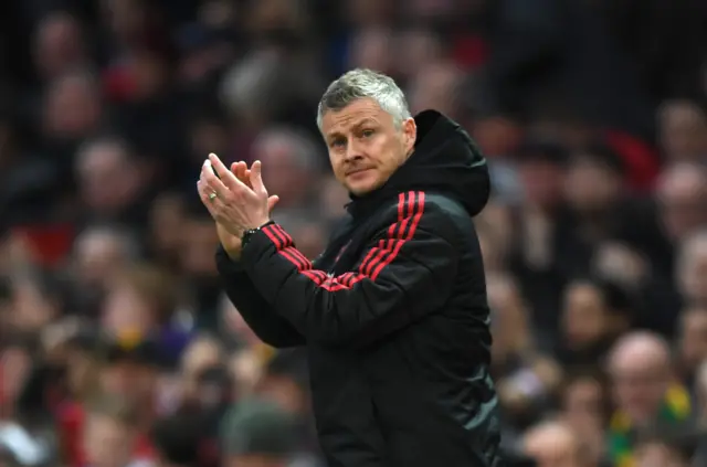 Ole Gunnar Solskjaer celebrates