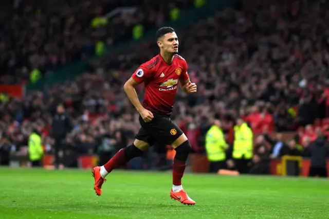 Andreas Pereira celebrates