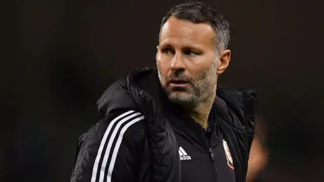 Ryan Giggs looks on during Wales' Nations League match against Republic of Ireland