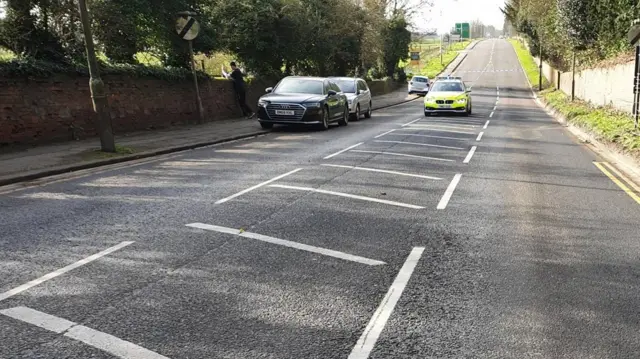 Cars blocking the road