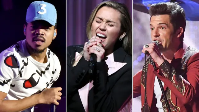 Chance the Rapper, Miley Cyrus and Brandon Flowers