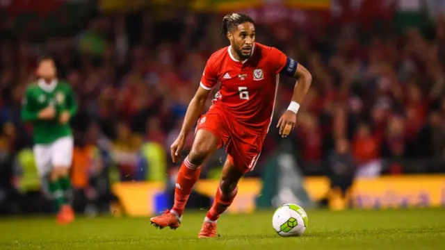 Ashley Williams in action for Wales