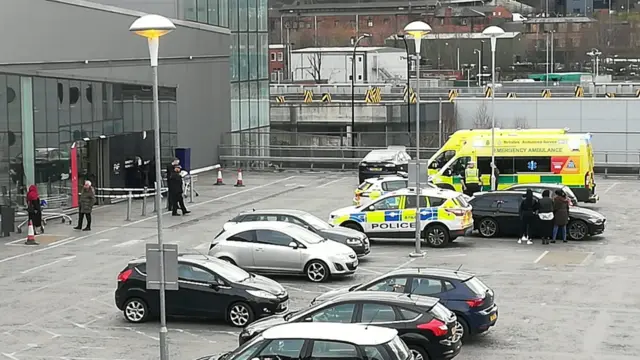 Emergency services outside the Tesco