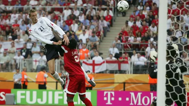 Peter Crouch's scores for England against Trinidad and Tobago at the 2006 World Cup