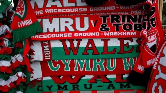 Wales scarves on display