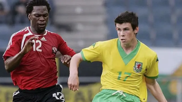 Gareth Bale making his Wales debut against Trinidad & Tobago in 2006