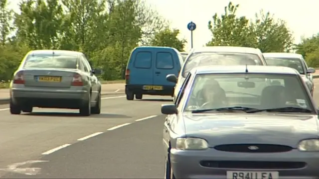 Cars on a rural road